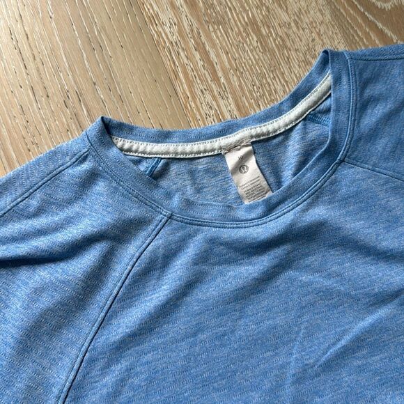 lululemon License to Train Classic Fit T-Shirt Heathered Blue Sz10 - Picture 4 of 10